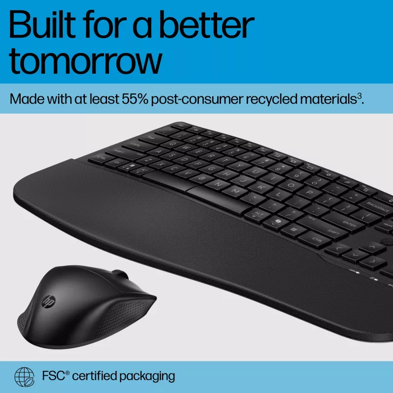 HP 685 Comfort Dual-Mode Tastatur- und Maus-Kombo kabellos Bluetooth Vollformat