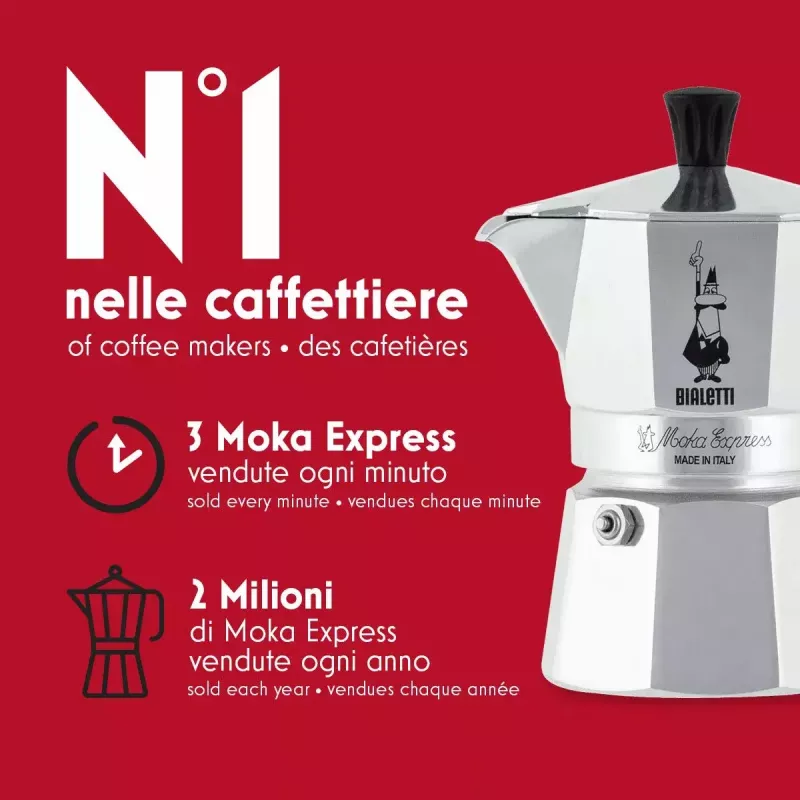 Moka pot BIALETTI Moka Express aluminium 2-cup (100 ml) Schwarz