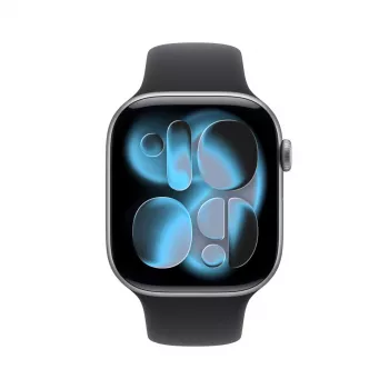APPLE Watch Series 11 GPS + Cellular 46mm Space Grey Aluminiumgehäuse mit schwarzem Sportarmband S/M