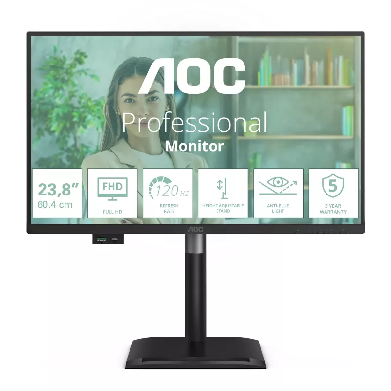 AOC 24P4U Computermonitor 60,5 cm (23,8 Zoll) 1920 x 1080 Pixel Full HD Schwarz