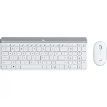 LOGITECH Schlankes kabelloses Tastatur- und Maus-Set Mk470 - Offwhite - Qwerty US/international
