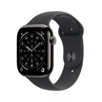 APPLE Watch Series 11 GPS + Cellular 46mm Schiefer Titanium Gehäuse mit schwarzem Sportarmband S/M