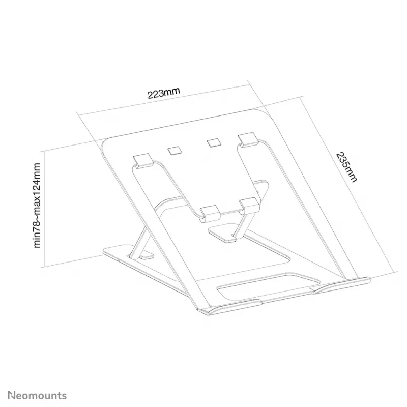 Neomounts NSLS085Grau Laptopständer 10-17 Zoll - zusammenklappbar - kompakt - universell