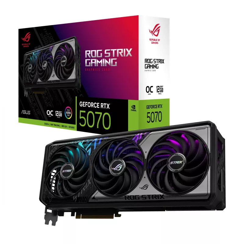 Grafikkarte ASUS GeForce RTX 5070 12 GB GDDR7, PCIe 5.0, 192-Bit, 3xDP 2.1b, 2xHDMI 2.1b, 3-Lüfter, OC
