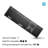 HP 725 Multi-Device wiederaufladbare kabellose Tastatur, Vollformat (100%), kabellos, RF Wireless + Bluetooth, Schwarz