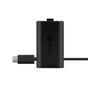 Microsoft Xbox Play & Charge Kit (SXW-00002) wiederaufladbarer Akku mit USB-C-Kabel, Schwarz