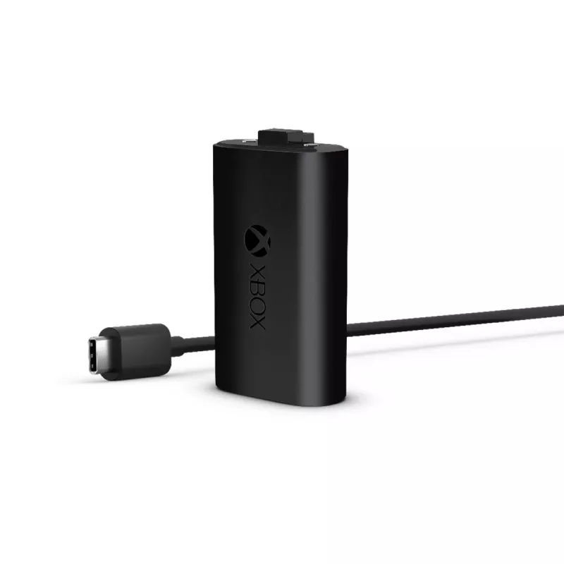 Microsoft Xbox Play & Charge Kit (SXW-00002) wiederaufladbarer Akku mit USB-C-Kabel, Schwarz