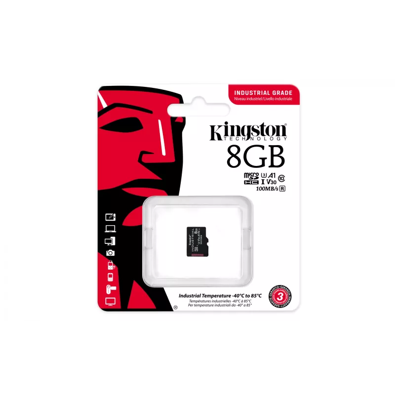 Kingston Technology 8GB microSDHC Industrial C10 A1 pSLC Card Einzelpackung w/o Adapter