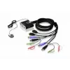 ATEN 2-Port USB HDMI KVM-Switch mit Audio, 1920 x 1200 Pixel, WUXGA, 0,72 W, Schwarz