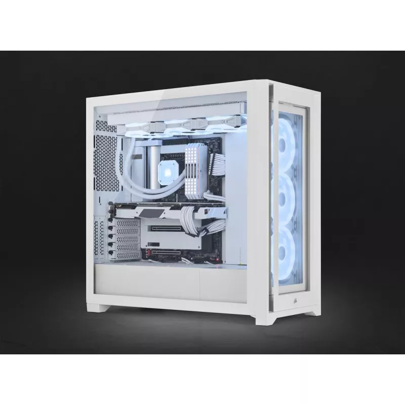 CORSAIR Mid-Tower Smart Case - iCUE 5000X - RGB QL Edition Tempered Glass True - Weiß