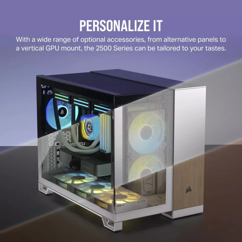 CORSAIR PC-Gehäuse – 2500X Mid-Tower Dual Chamber PC-Gehäuse – Weiß