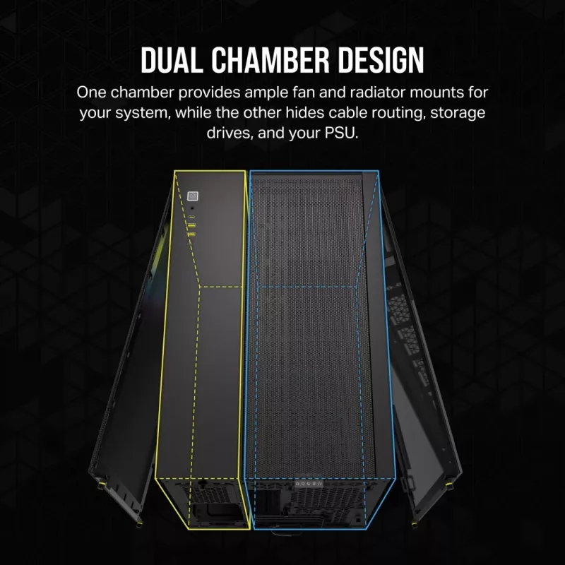 CORSAIR Pc Case - Icue Link 2500x RGB Micro ATX Dual Chamber Schwarz