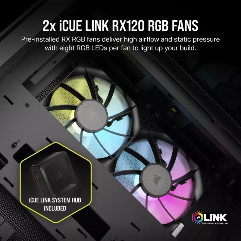 CORSAIR Pc Case - Icue Link 2500x RGB Micro ATX Dual Chamber Schwarz