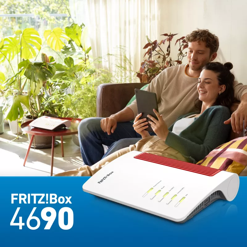Box FRITZ 4690 WLAN-Router Dualband (2,4 GHz / 5 GHz) Rot, Weiß