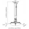 Equip Projektor Decken-Wandhalterung, Schwarz, Wand, 20 kg, Schwarz, Stahl, -8 - 8°, -15 - 15°