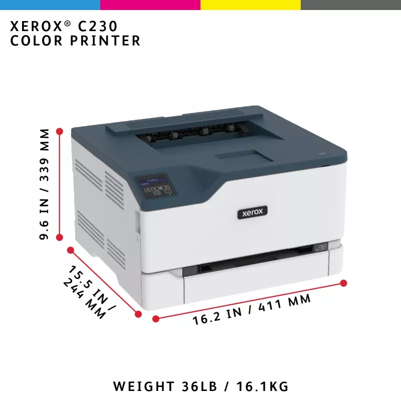 Xerox C230 A4 22ppm Wireless Duplex Drucker PS3 PCL5e6 2 Papierfächer insgesamt 251 Blatt