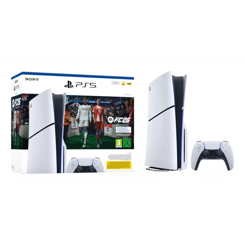 Sony PlayStation 5 + EA Sports FC 26 Bundle 1 TB Wi-Fi Schwarz, Weiß