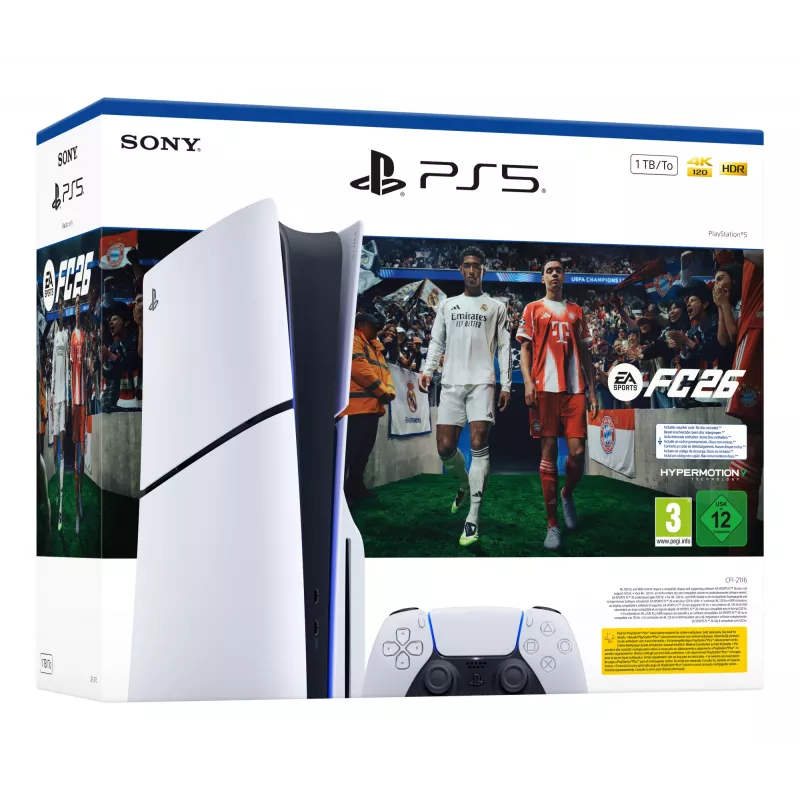 Sony PlayStation 5 + EA Sports FC 26 Bundle 1 TB Wi-Fi Schwarz, Weiß