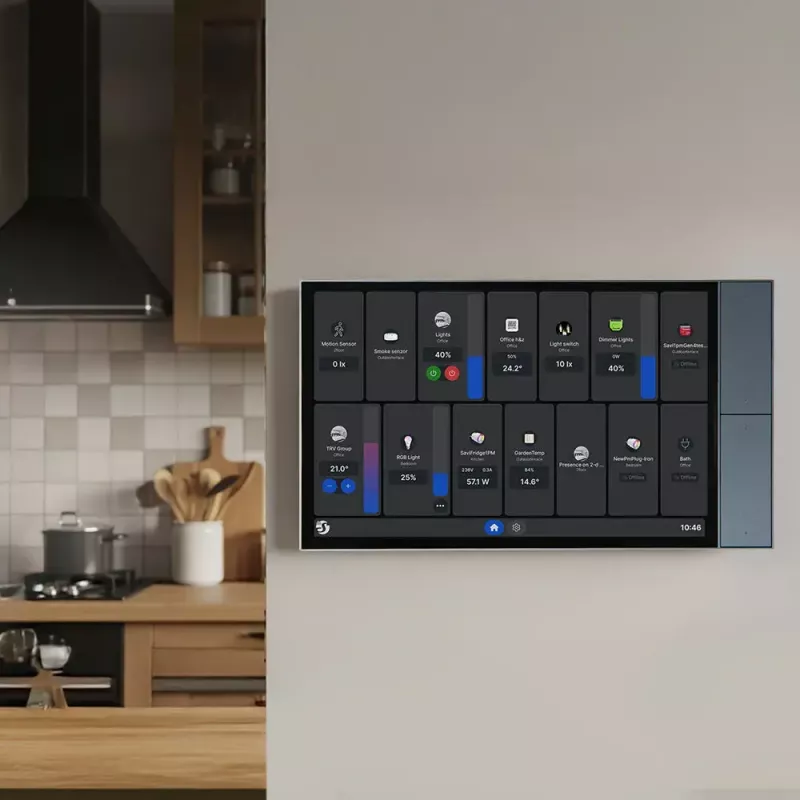 Shelly Wall Display XL Smart-Home-Bedienpanel, 10,1 Zoll kapazitiver Touchscreen, 1280x752, Quad-Core, 2 GB RAM, 16 GB, Android 11, WLAN 6, Bluetooth 5.4, 100-240V, Grau