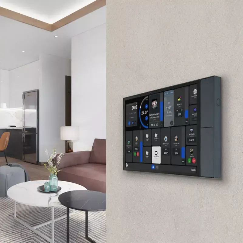 Shelly Wall Display XL Smart-Home-Bedienpanel, 10,1 Zoll kapazitiver Touchscreen, 1280x752, Quad-Core, 2 GB RAM, 16 GB, Android 11, WLAN 6, Bluetooth 5.4, 100-240V, Grau