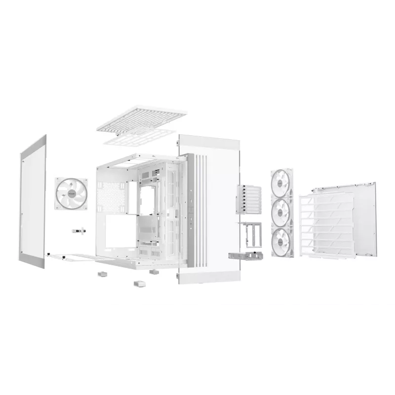 be quiet! Light Base 900 FX PC-Gehäuse, Full Tower, E-ATX / XL-ATX, Temperglas, 4x 140-mm-Lüfter, 190 mm CPU-Kühler, Weiß