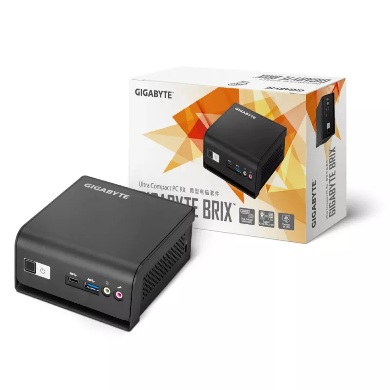 Gigabyte BRIX GB-BMCE-4500C (rev. 1.0) Mini-PC-Barebone, Intel Celeron N4500, DDR4 SO-DIMM, Wi-Fi 5, Bluetooth 4.2, GbE, lüfterlos