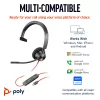 HP Poly Blackwire 3310 monaurales Headset mit USB-C + USB-C/A-Adapter