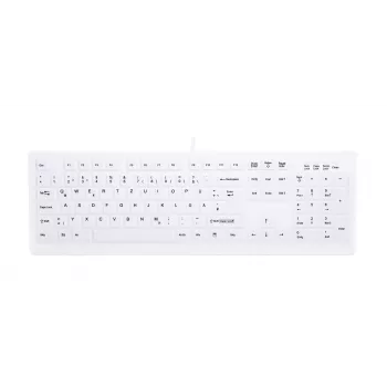 Contour Design Active Key Contour ClassicClean Medizinisches Keyboard mit abnehmbarer Abdeckung, Vollformat, kabelgebunden, Weiß, DE C8100