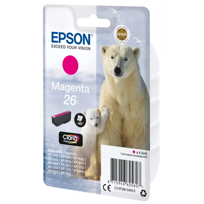 Epson Polar bear Einzelpackung Magenta 26 Claria Premium Tinte