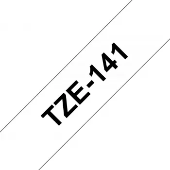 Brother TZE-141 Beschriftungsband, schwarz auf transparent