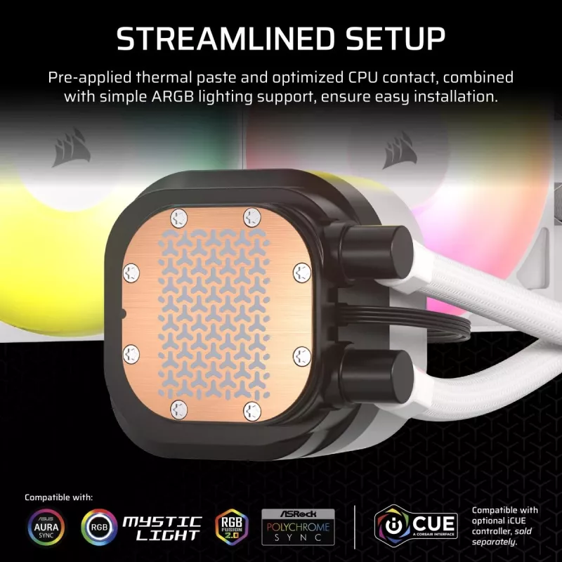 CORSAIR Nautilus 240 Rs ArGB Flüssigkeitsprozessor All-in-One-Flüssigkeitskühler Schwarz