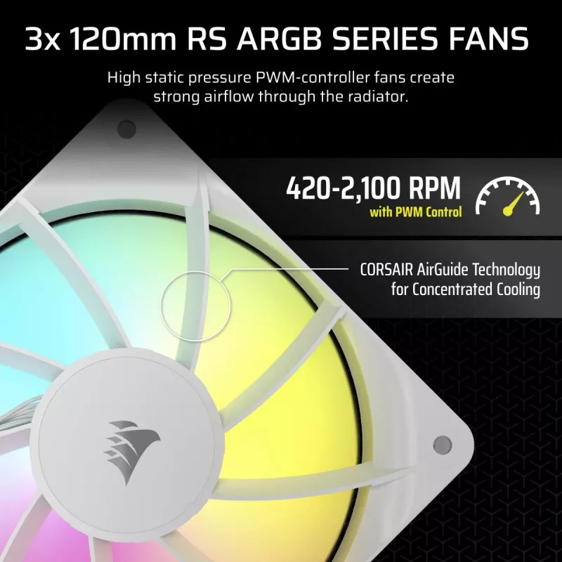 CORSAIR Nautilus 240 Rs ArGB Flüssigkeitsprozessor All-in-One-Flüssigkeitskühler Schwarz