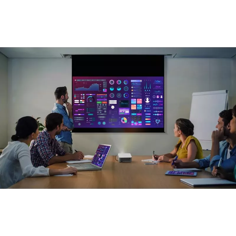 Optoma ML1080ST tragbarer Kurzdistanz-Laser-DLP-Projektor, Full HD 1920x1080, 1200 lm, USB-C, IPX5, Weiß