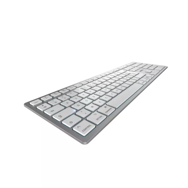 CHERRY KW 9100 schlank FOR MAC Tastatur Universal USB + Bluetooth AZERTY Französisch Silber