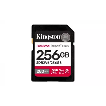 Kingston Technology 256GB Canvas React Plus SDXC UHS-II 280R/150W U3 V60 für Full HD/4K