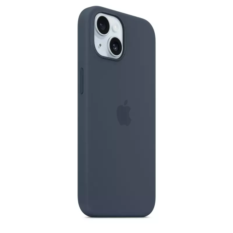 Cover Apple iPhone 15 Silicone Hülle mit MagSafe Storm Blue