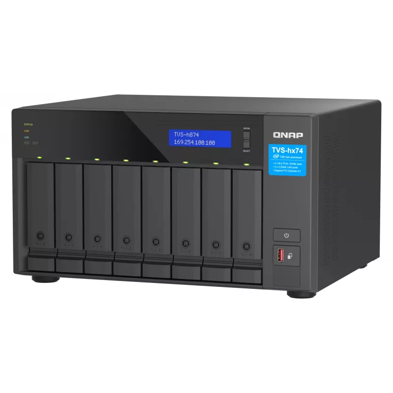 QNAP TVS-H874T-I7-32G NAS/Storage Server Tower Intel® Core™ i7 32 GB DDR4 0 TB QNAP QTS Schwarz