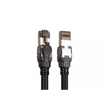 DIGITUS Patchkabel - Kat. 8.1 - S/FTP - AWG 24/7 - 1m - Schwarz