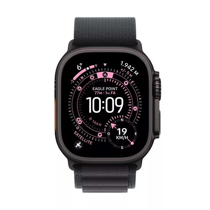 Apple Watch Ultra 3 MF0Q4QF/A GPS + Cellular (5G) 49 mm Titangehäuse Schwarz mit Alpine Loop Schwarz – Small