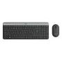 LOGITECH Schlankes kabelloses Tastatur- und Maus-Set MK470 - Graphit - AZERTY Belgisch