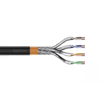 DIGITUS Außeninstallationskabel - Cat 7 - S/FTP - AWG 23/1 - 1000 m - Schwarz