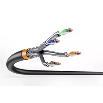 DIGITUS Außeninstallationskabel - Cat 7 - S/FTP - AWG 23/1 - 1000 m - Schwarz