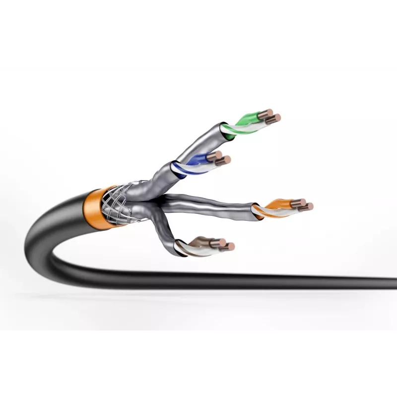 DIGITUS Außeninstallationskabel - Cat 7 - S/FTP - AWG 23/1 - 1000 m - Schwarz