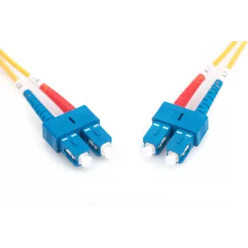 DIGITUS Glasfaser-Patchkabel, SC auf SC OS2, Singlemode 09/125 µm, Duplex, Länge 2 m