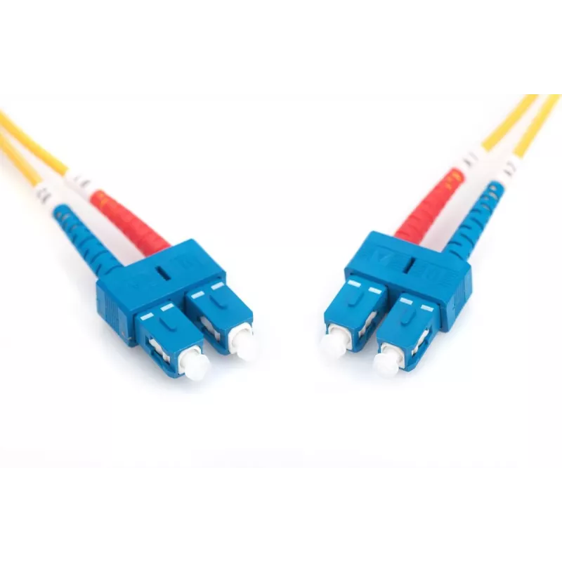 DIGITUS Glasfaser-Patchkabel, SC auf SC OS2, Singlemode 09/125 µm, Duplex, Länge 2 m