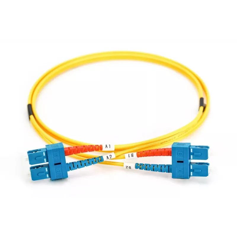 DIGITUS Glasfaser-Patchkabel, SC auf SC OS2, Singlemode 09/125 µm, Duplex, Länge 2 m