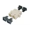 DIGITUS SC / SC Duplex-Kupplung, Farbe Grau, Zirkonkeramik-Hülse, Kunststoffgehäuse, Multimode, inkl. Befestigungsmaterial