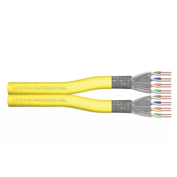 DIGITUS Installationskabel - CAT 7A - S/FTP - AWG 22/1 Duplex - 500m - gelb - B2ca