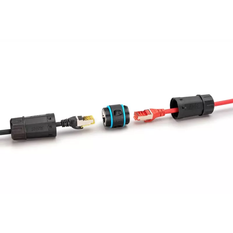Digitus DN-93905-OD CAT 6A Außenanschluss RJ45 (Kupplung), IP68, Schwarz