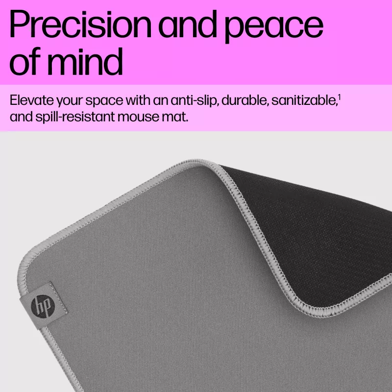 HP 105 desinfizierbares Mauspad, Grau, Monochromatisch, Polyester, Gummi